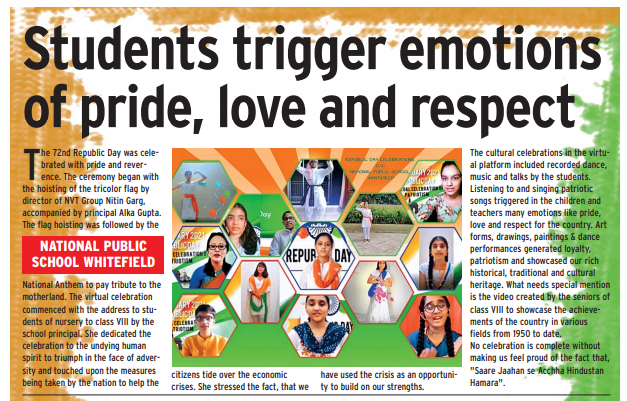 Republic Day Celebration Published In Times NIE On 10 February 2021